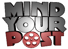 Mind Your Post spinning film reel logo